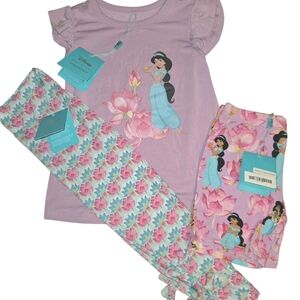 Posh Peanut Disney Princess Jasmine Graphic Tee, Bow Leggings, and Bike Shorts